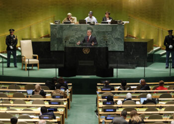 Colombia's President Ivan Duque addresses the 74th session of the United Nations General Assembly at U.N. headquarters in New York City, New York, U.S., September 25, 2019. REUTERS/Lucas Jackson