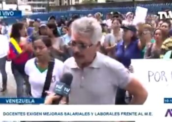 Trabajador del sector educativo, protesta y paro de 24 horas. Foto: Captura de video.