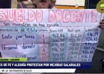 Docentes Fe y Alegría Carabobo 16Oct2019. Foto captura de video.