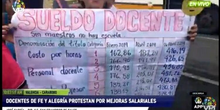 Docentes Fe y Alegría Carabobo 16Oct2019. Foto captura de video.