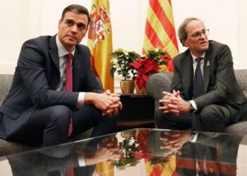 Pedro Sánchez y Quim Torra.