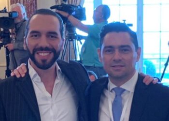 Nayib Bukele, Pdte de El Salvador, Embajador de Vzla en EEUU Carlos Vecchio. Foto @carlosvecchio