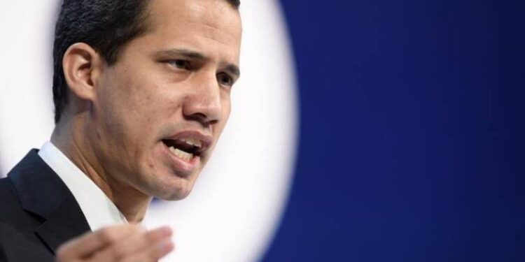 Juan Guaidó, se dirige a la reunión anual del Foro Económico Mundial (FEM) en Davos, el 23 de enero de 2020. AFP/GETTY IMAGES