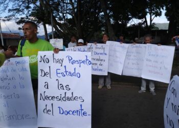 Protestas docentes. Foto @ElPitazoTV.