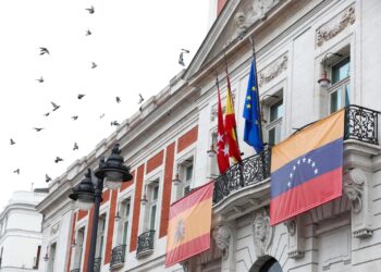 Real Casa de Correos en la popular Puerta del Sol en Madrid, España. Foto Mariseal Gómez.