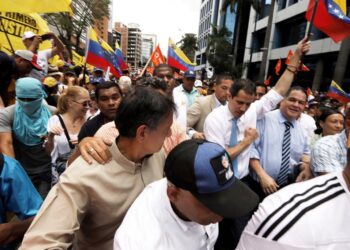 Pdte. (E) Jua Guaidó, Avenida Francisco de Miranda 10Mar2020.