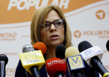 CR01. CARACAS (VENEZUELA), 28/01/2019.- La abogada Ana Leonor Acosta habla durante una rueda de prensa del partido Voluntad Popular este lunes, en Caracas (Venezuela). EFE/Leonardo Muñoz