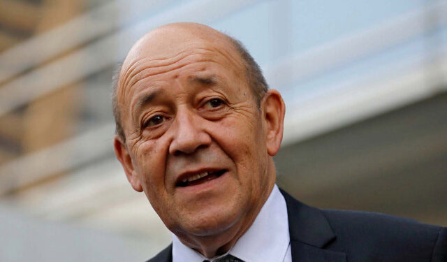 FILE PHOTO: French Foreign Minister Jean-Yves Le Drian attends the ceremony of the 2nd Indo-French Professional Meetings for the Film and Television Industry, in Mumbai, India, December 14, 2018. REUTERS/Danish Siddiqui/File Photo