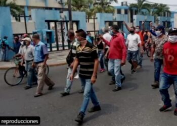 Choferes transporte urbano Guanare. 23Abr2020. Foto captura de video.