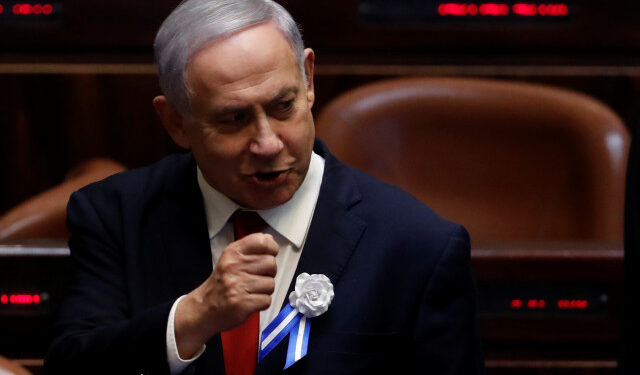 Israeli Prime Minister Benjamin Netanyahu attends the swearing-in ceremony of the 22nd Knesset, the Israeli parliament, in Jerusalem October 3, 2019. REUTERS/Ronen Zvulun