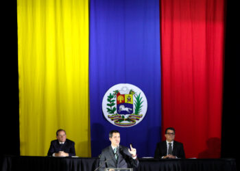 Venezuelan National Assembly President and opposition leader Juan Guaido, who many nations have recognised as the country's rightful interim ruler, takes part in a session of Venezuela's National Assembly in San Antonio, Venezuela February 18, 2020. REUTERS/Manaure Quintero