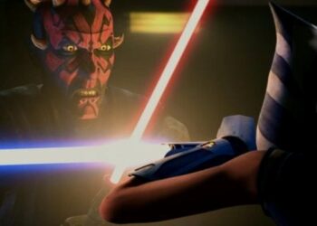 Ahsoka y Darth Maul. Star Wars.