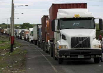 Camioneros. Foto de archivo.