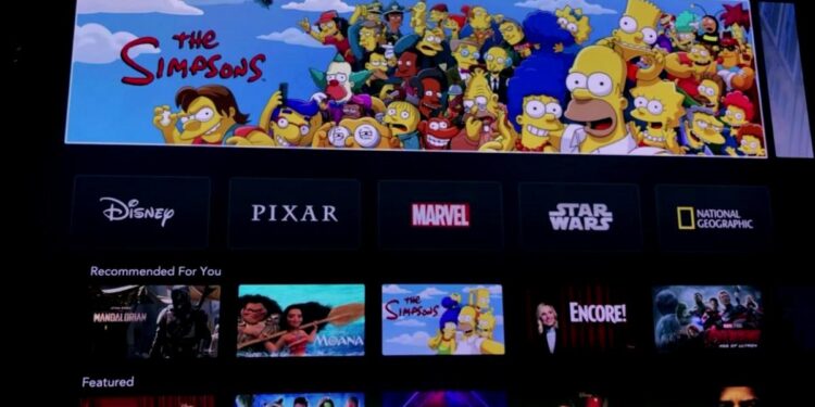 Disney+ & The Simpsons. Foto de archivo,