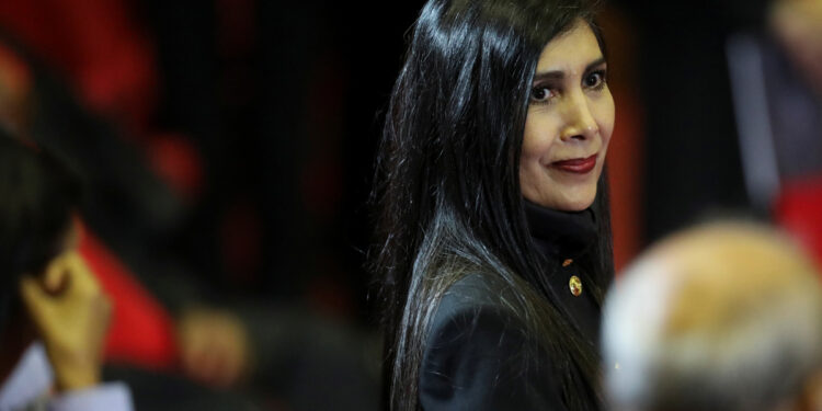 Gladys Maria Gutierrez Alvarado looks on during her swearing-in ceremony as rector of Venezuela's National Electoral Council at Venezuela's Supreme Court in Caracas, Venezuela June 12, 2020. REUTERS/Manaure Quintero