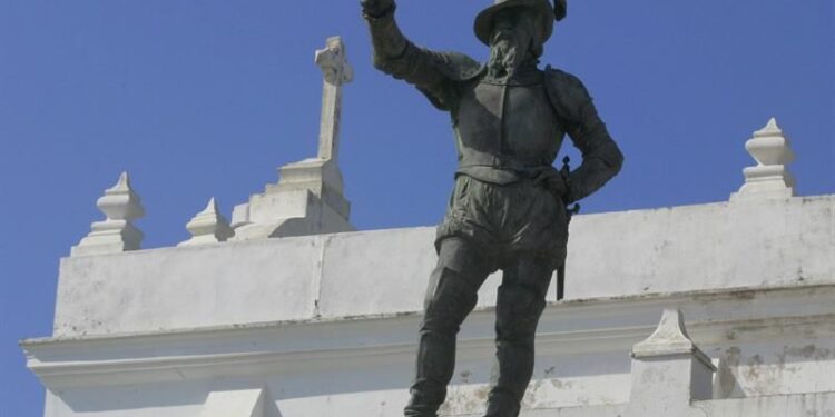 Estatua Cristóbal Colón San Juan de Puerto Rico. Foto Agencias.