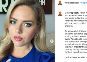 La reportera compartió una publicación en redes sociales contando la detección de su cáncer. Crédito Instagram Victoria Price TV.