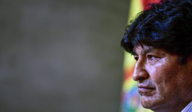 Bolivia's former President Evo Morales is seen during a press conference with the Bolivian presidential candidate for the Movement for Socialism (MAS) party, Luis Arce (out frame), in Buenos Aires, on January 27, 2020. (Photo by RONALDO SCHEMIDT / AFP)