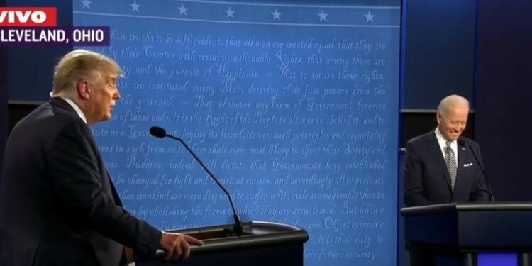 Debate Trum`-Biden. Foto captura.