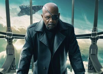 Nick Fury,. Samuel L. Jackson. Foto de archivo.