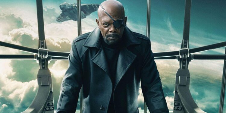 Nick Fury,. Samuel L. Jackson. Foto de archivo.