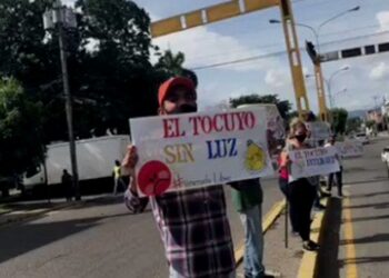 Pancartazo, El Tocuyo, Lara. Foto captura de video.