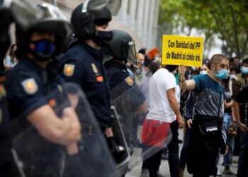 Protestas Sur de Madrid, confinamientos. Foto Agencias.