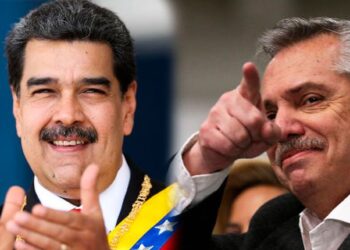 Nicolás Maduro y Alberto Fernández. Foto La República.