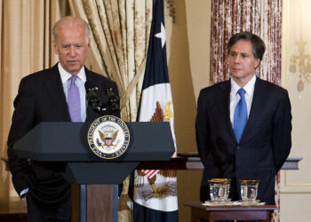 Hosts Vice President Joe Biden and Deputy Secretary of State Tony Blinken, delivers his remarks during a luncheon gathering in honor of Brazilian President Dilma Rousseff, Tuesday, June 30, 2015, at the State Department in Washington.    (AP Photo/Manuel Balce Ceneta)