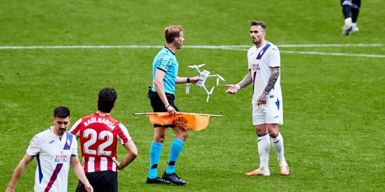 Dron, estadio San Mamés. Foto agencias. 20Mar2021