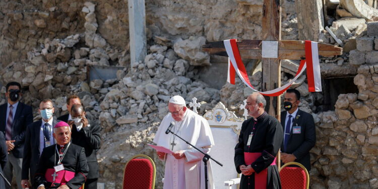 El Papa Francisco en Erbil. Foto agencias.