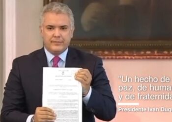 Iván Duque. Foto captura de video. Estatuto de protección migrantes venezolanos.