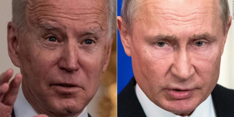 El presidente de EEUU Joe Biden y su homólogo de Rusia Vladimir Putin. Foto agencias.