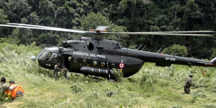 Helicóptero policial en Perú. Foto referencial.