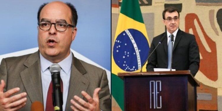 Julio Borges y el canciller de Brasil Carlos Alberto França. Foto collage.