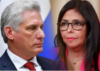 Miguel Díaz-Canel y Delcy Rodríguez. Foto Prensa Latina.