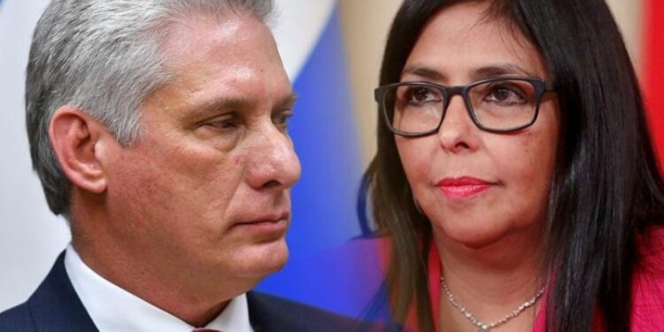 Miguel Díaz-Canel y Delcy Rodríguez. Foto Prensa Latina.