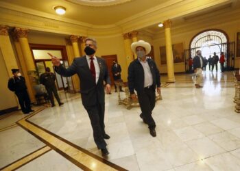 Pedro Castillo, Palacio de Gobierno de Lima. Foto EFE.