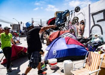 Campamento de migrantes venezolanos en Chile. Foto agencias.