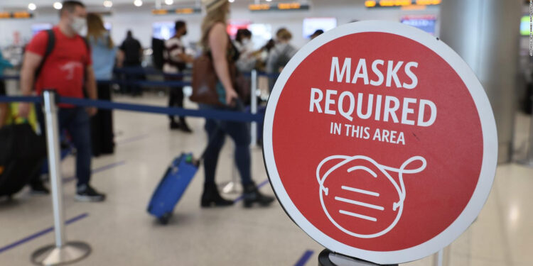 Mascarillas aeropuerto EEUU. Foto de archivo.