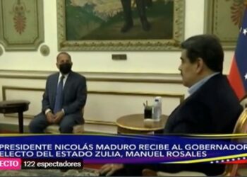 Manuel Rosales y Nicolás Maduro. Foto captura de video.