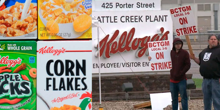 Kellogg, más de 1.000 empleados en huelga. Foto agencias.