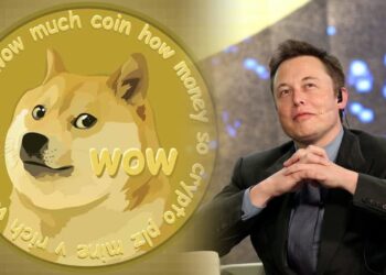 Criptomoneda dogecoin. Elon Musk. Foto de archivo.