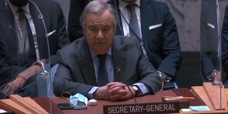 Antonio Guterres. ONU. Foto captura.