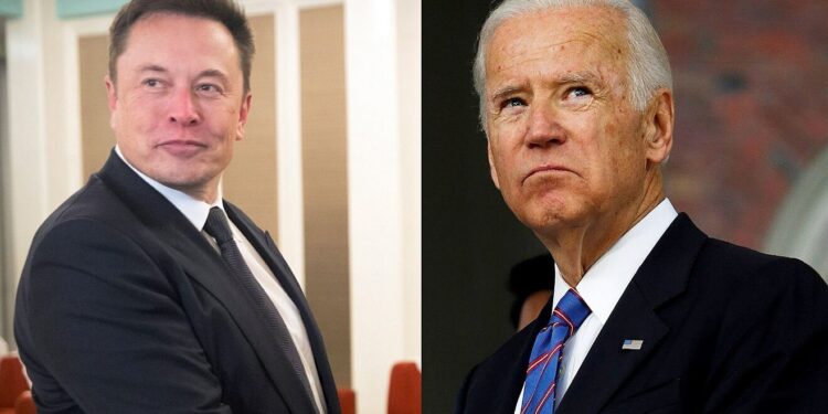 Elon Musk y el presidente de EEUU, Joe Biden. Foto collage.