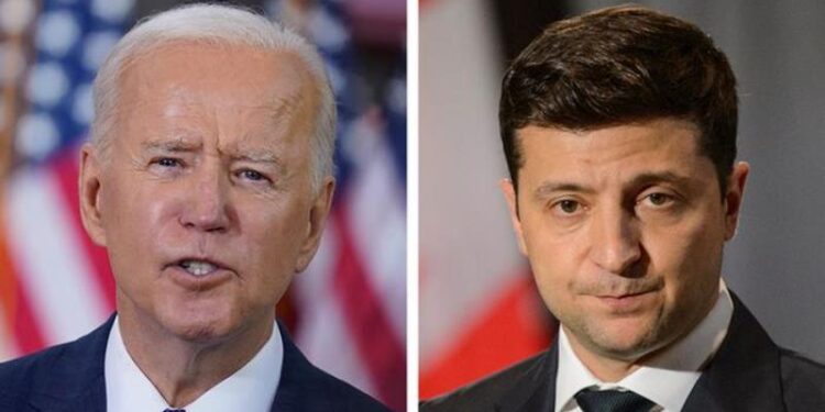 Joe Biden. Presidente de EEUU y Volodomyr Zelensky, Presidente de Ucrania. Foto Collage.