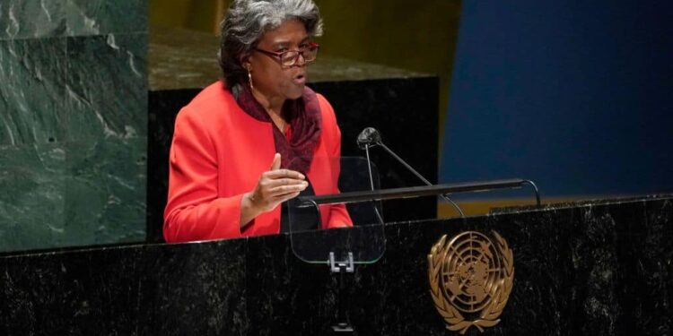 La embajadora de Estados Unidos ante las Naciones Unidas,  Linda Thomas-Greenfield. Foto de archivo.