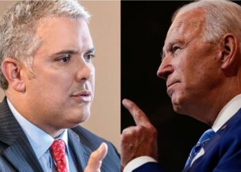 Presidente de Colombia Iván Duque y su homólogo de EEUU, Joe Biden. Foto agencias.