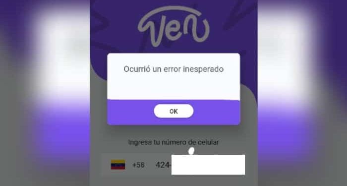 VenAPP, Fallas. Foto captura.