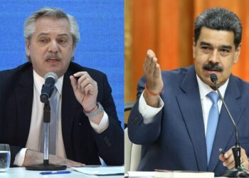 Alberto Fernández y Nicolás Maduro. Foto collage.